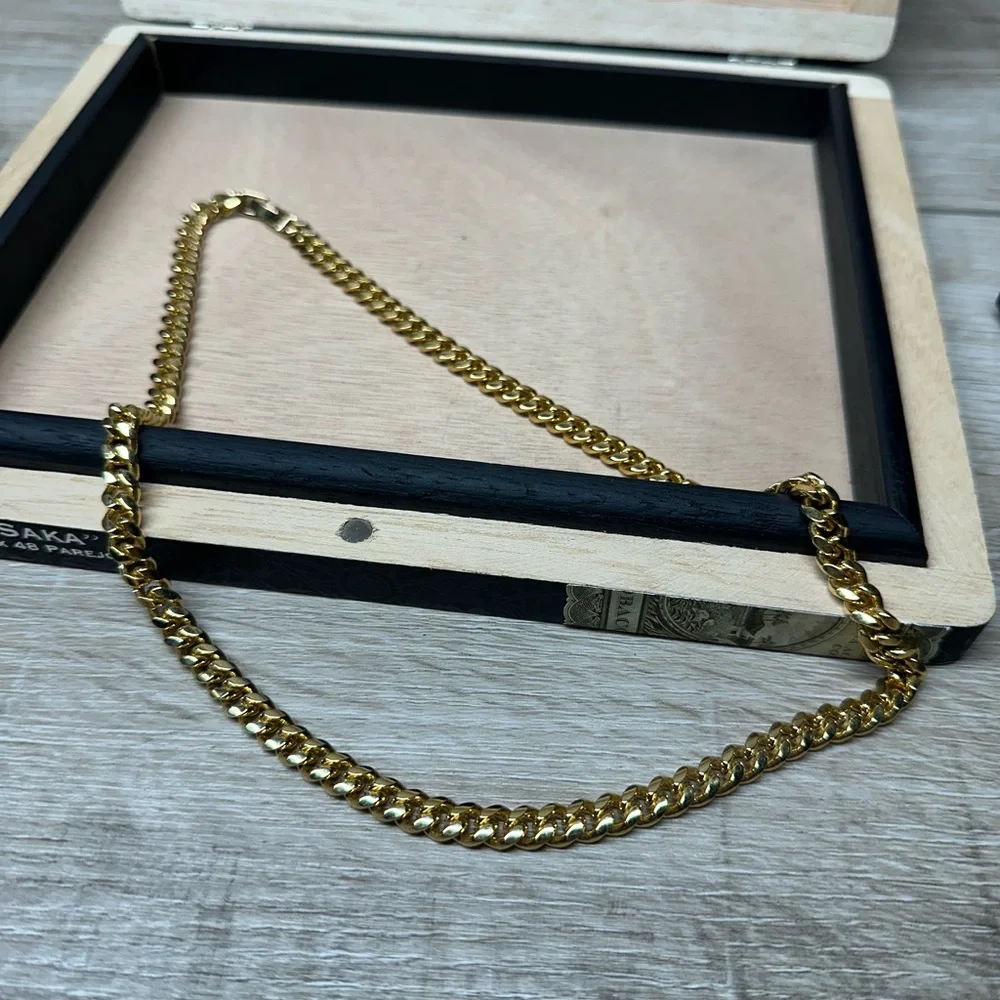 Classic Gold Heavy Plated Cuban Link Chain Necklace